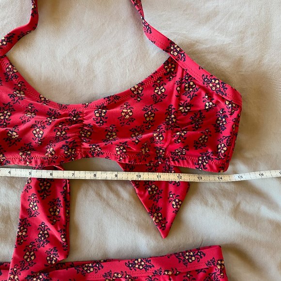 TOAST Retro Floral Block Print Halter Bikini Size M/L - Picture 4 of 11